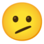 face with diagonal mouth Emoji (Google)