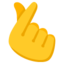 hand with index finger and thumb crossed Emoji (Google)