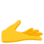 mano con il palmo verso l’alto Emoji (Google)