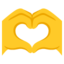 qoʻlda yurak Emoji (Google)