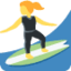 femeie care practică surfing Emoji (Twitter, TweetDeck)