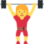 woman lifting weights Emoji (Twitter, TweetDeck)