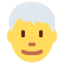 man: white hair Emoji (Twitter, TweetDeck)