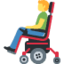 man in motorized wheelchair Emoji (Twitter, TweetDeck)