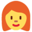 woman: red hair Emoji (Twitter, TweetDeck)