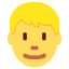 homem: cabelo loiro Emoji (Twitter, TweetDeck)