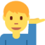 homem com a palma virada para cima Emoji (Twitter, TweetDeck)