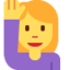 vrouw met opgeheven hand Emoji (Twitter, TweetDeck)