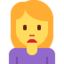 woman frowning Emoji (Twitter, TweetDeck)