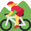 kvinna som cyklar på en mountainbike Emoji (Twitter, TweetDeck)