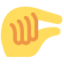 dłoń z gestem „trochę” Emoji (Twitter, TweetDeck)