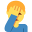 man som slår sig för pannan Emoji (Twitter, TweetDeck)