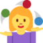 żonglująca kobieta Emoji (Twitter, TweetDeck)