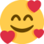 smiling face with hearts Emoji (Twitter, TweetDeck)