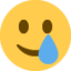 rosto sorridente com lágrima Emoji (Twitter, TweetDeck)