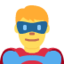 mannelijke superheld Emoji (Twitter, TweetDeck)