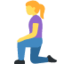 woman kneeling Emoji (Twitter, TweetDeck)