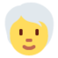 dewasa: rambut putih Emoji (Twitter, TweetDeck)