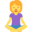 woman in lotus position Emoji (Twitter, TweetDeck)