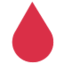 drop of blood Emoji (Twitter, TweetDeck)