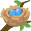 fészek tojásokkal Emoji (Twitter, TweetDeck)