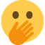 face with open eyes and hand over mouth Emoji (Twitter, TweetDeck)