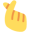 hand with index finger and thumb crossed Emoji (Twitter, TweetDeck)